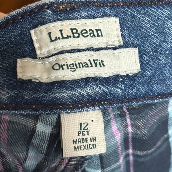 VTG 90s L.L. BEAN Flannel Lined Original Fit High Rise Straight Leg Jeans SZ 10P - Picture 6 of 9